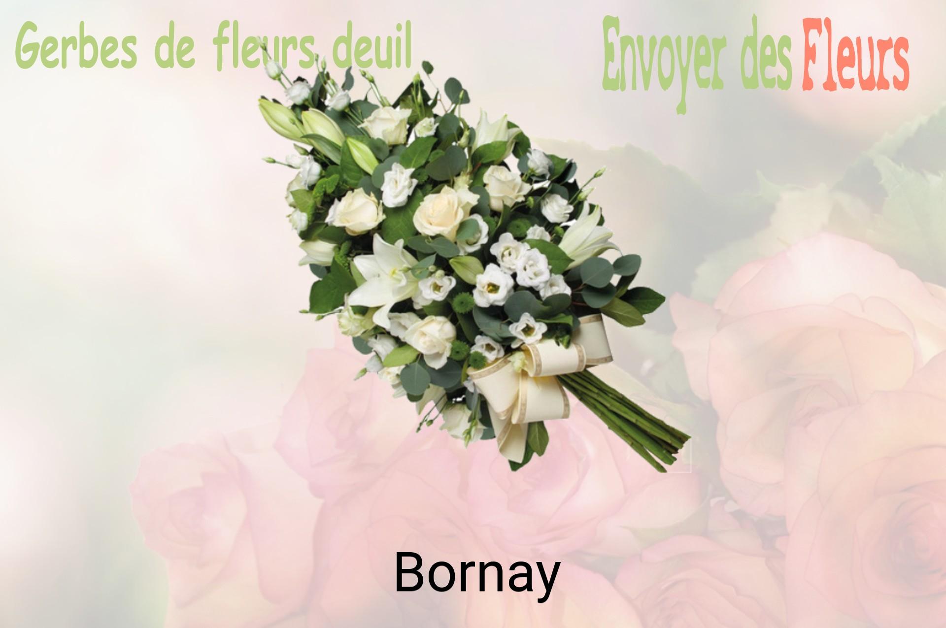 Gerbe de fleurs de deuil livrée à Bornay
